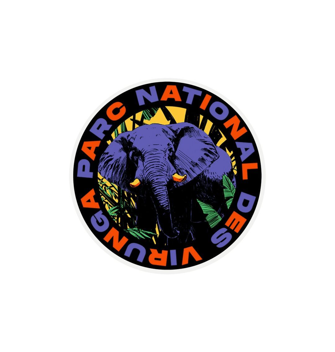 White Retro Elephant Sticker