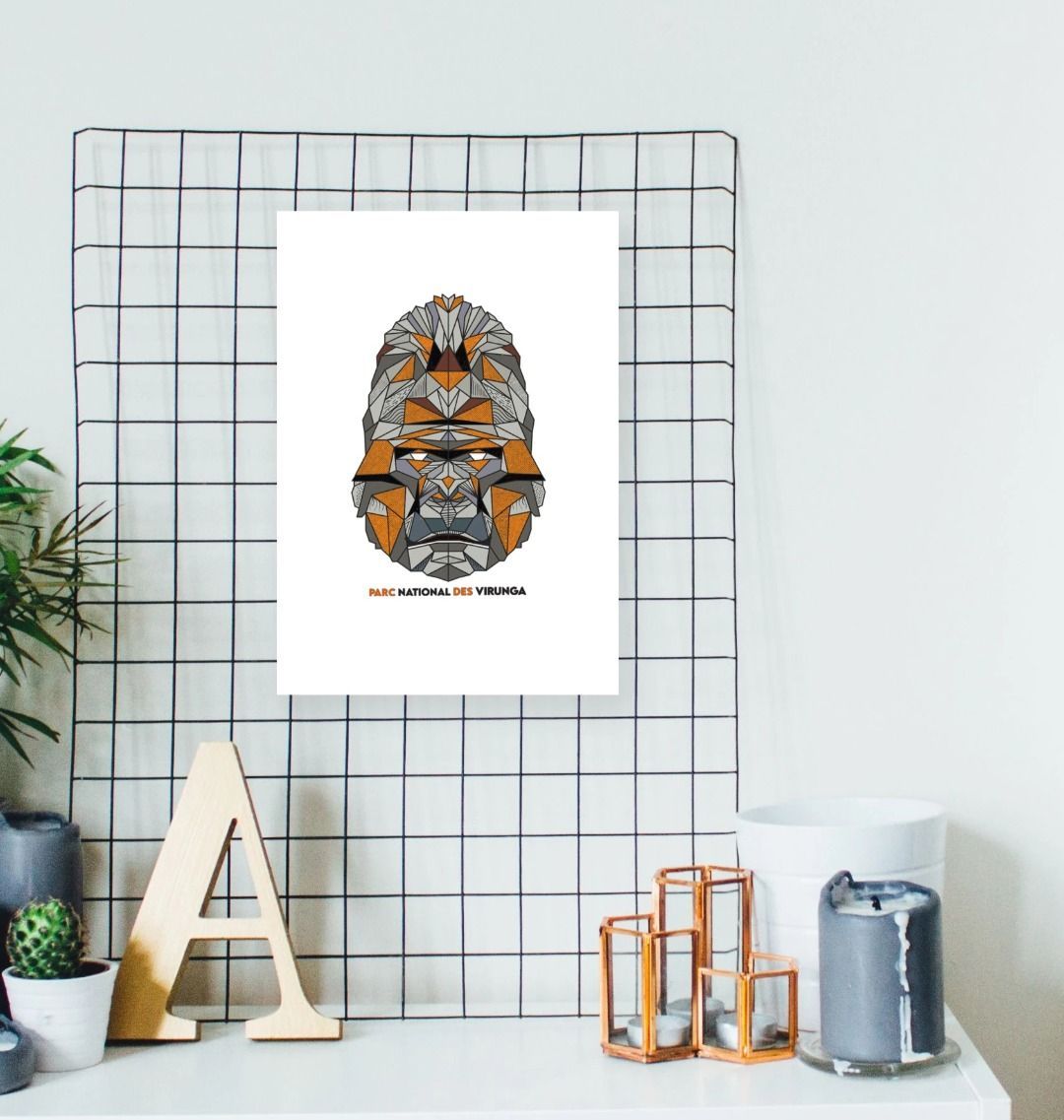 A Gorilla Face Poster on the hall