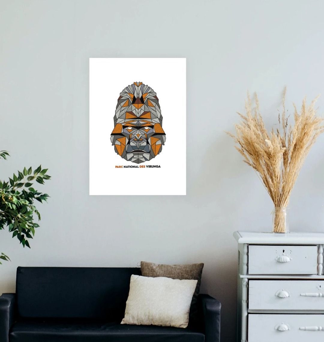 A Gorilla Face Poster on the hall in the sitting room