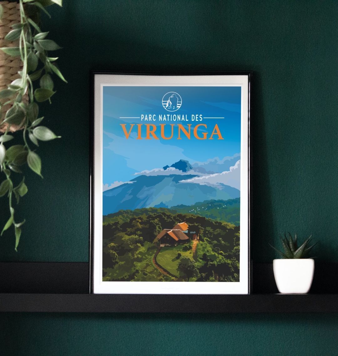 A Mount Mikeno Poster on the wall