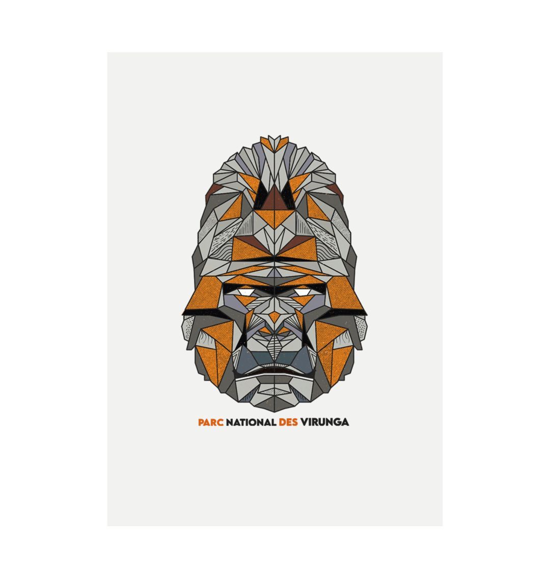 White Gorilla Face Poster