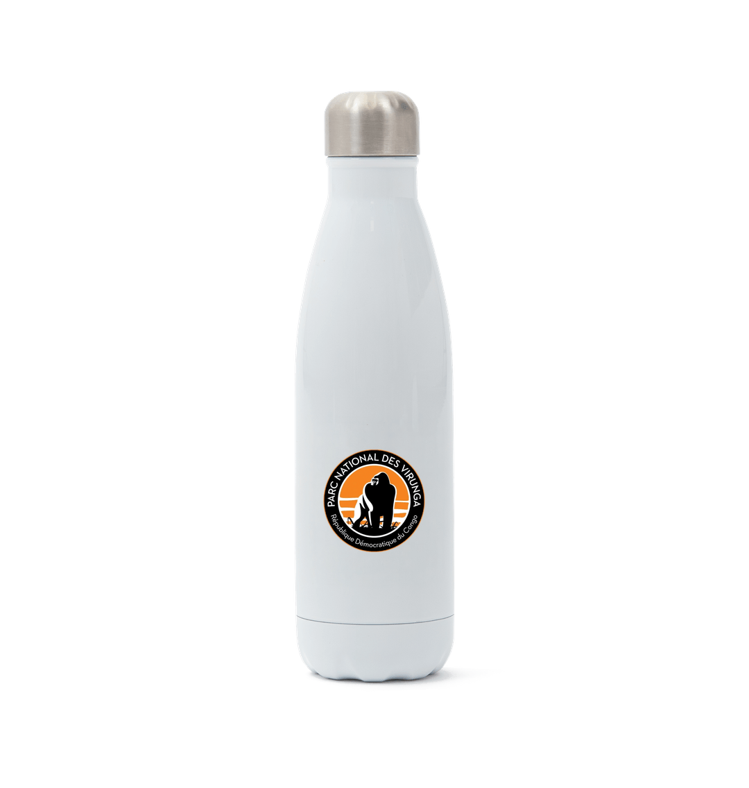 White Virunga Logo Thermal Bottle