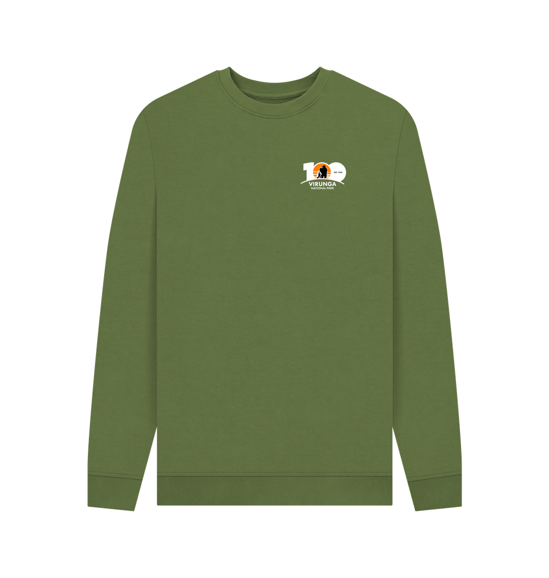 Khaki Printed Sweater Front