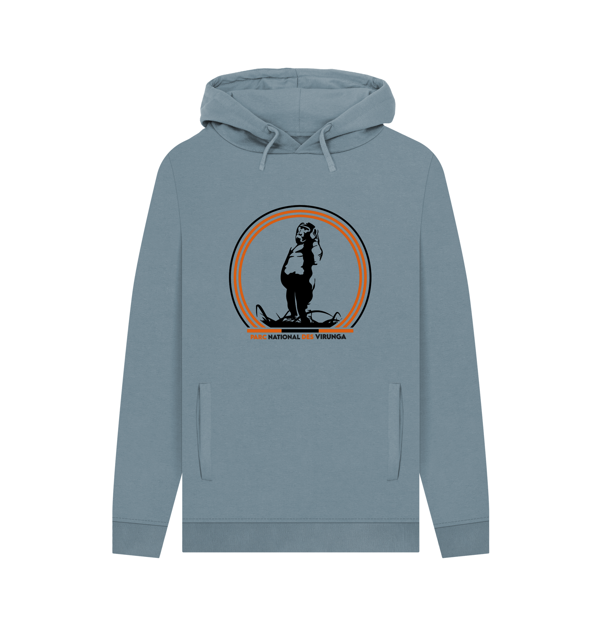 Stone Blue Printed Hoody Front