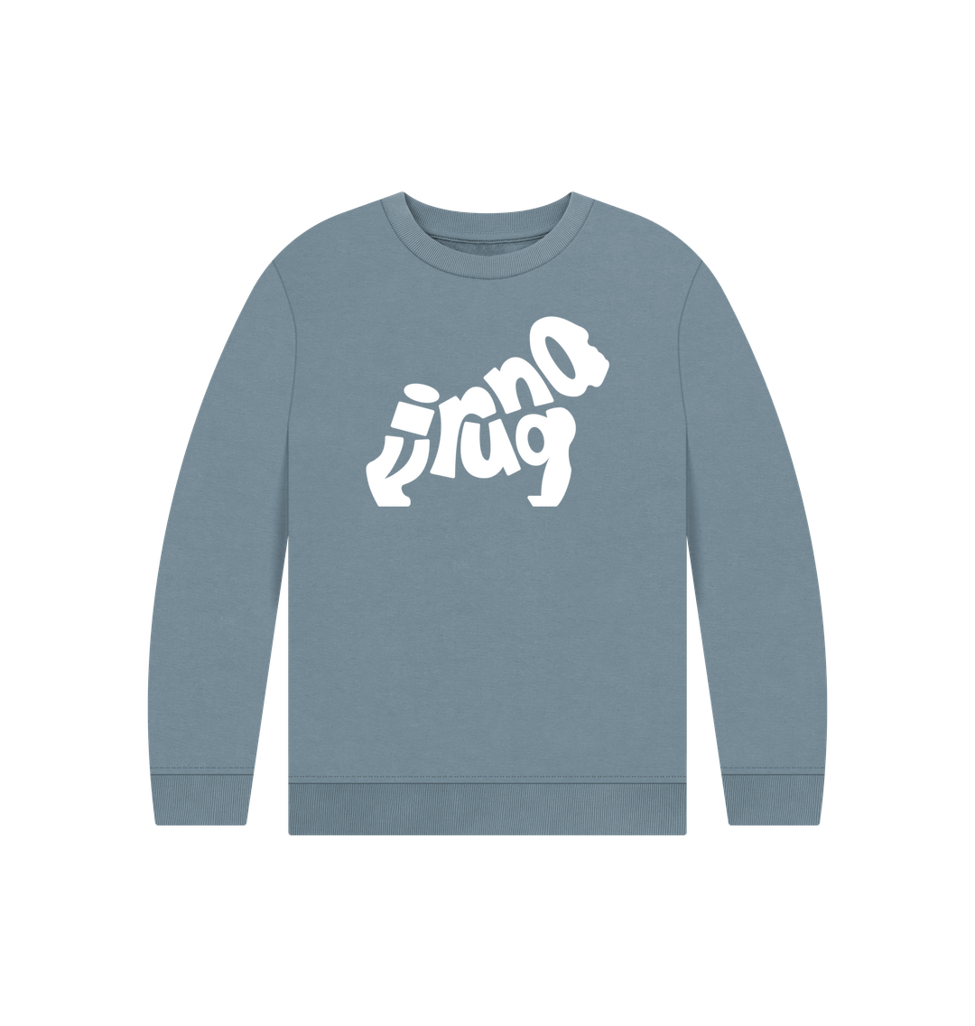 Stone Blue Gorilla Face Kids Jumper