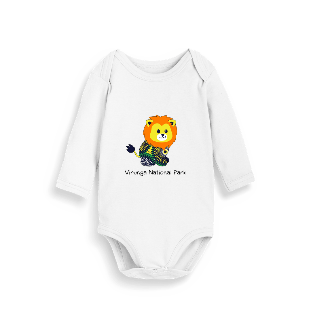 Organic White Lion Longsleeved Babygrow