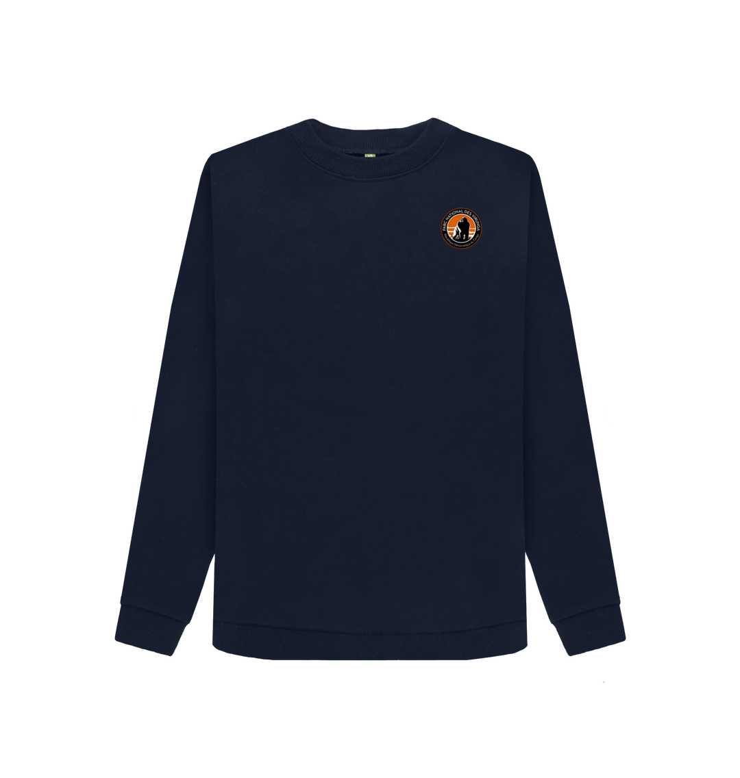 Navy Blue Printed Sweater Front