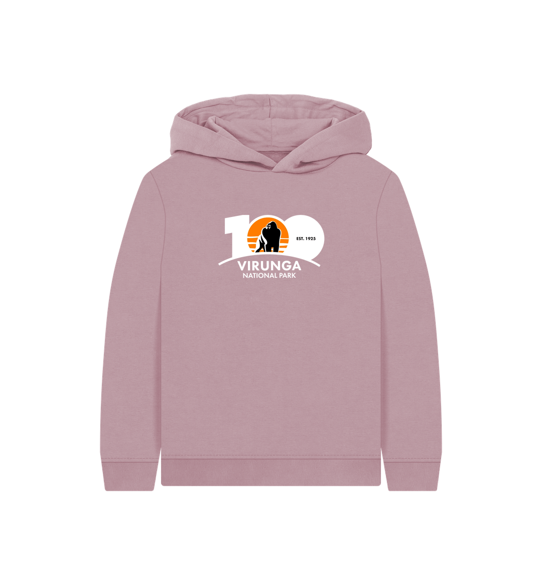 Mauve Printed Kids Hoodie Front