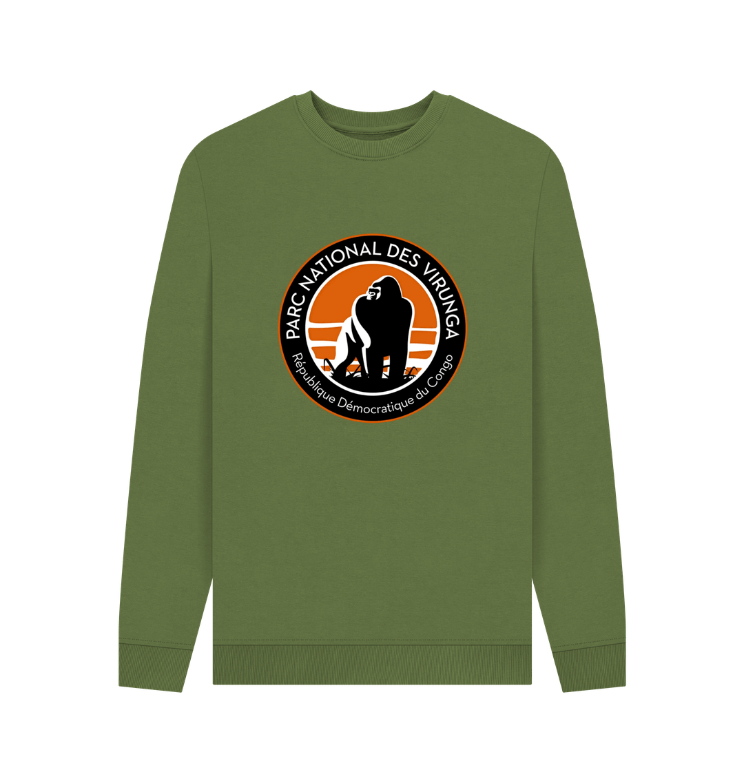 Khaki Printed Sweater Front