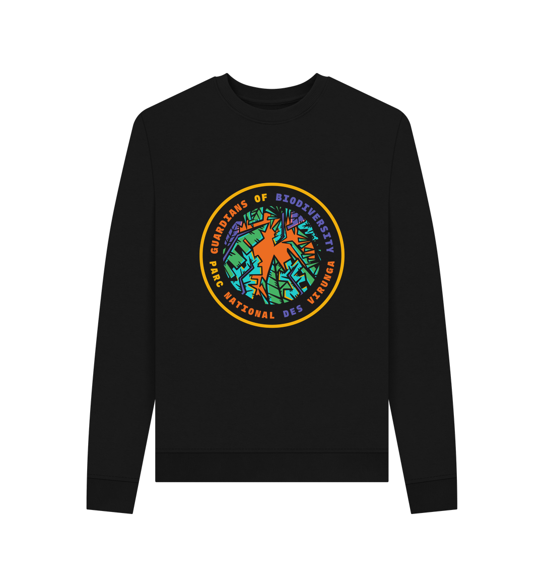 Black Printed Sweater Front