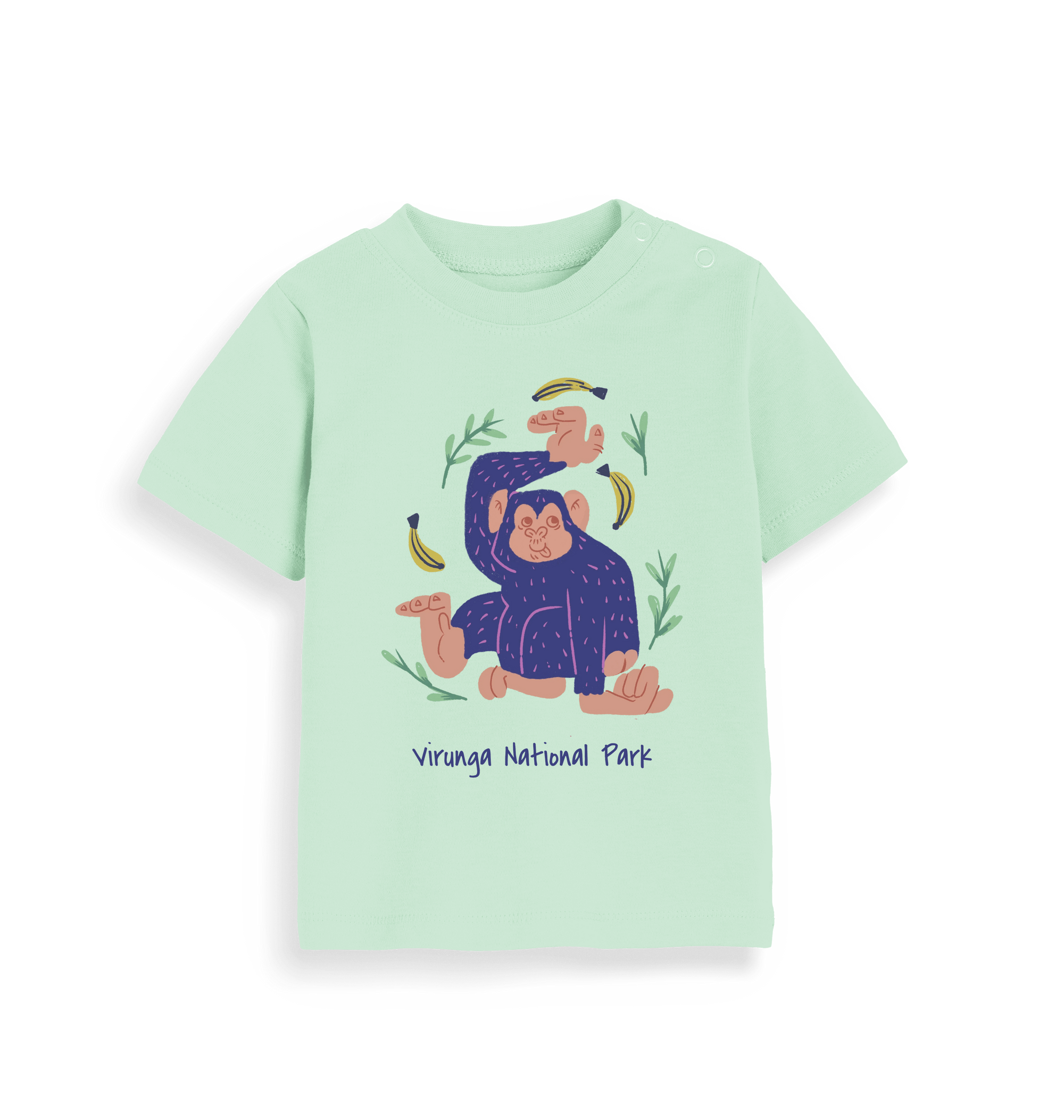 Mint Printed Kids T-Shirt Front