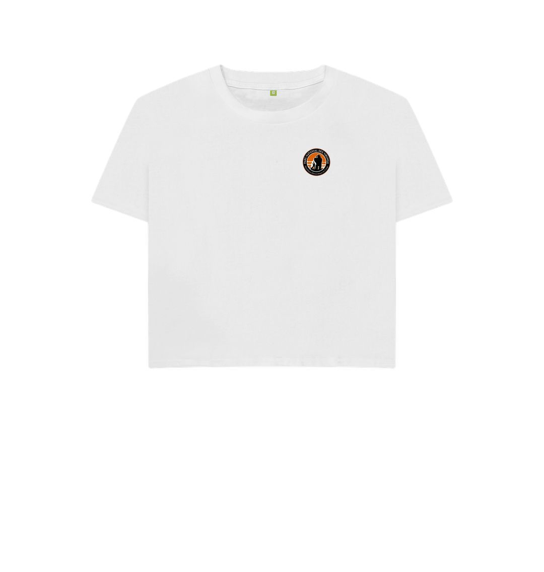 White Virunga Pocket Logo Women's Boxy T-shirt