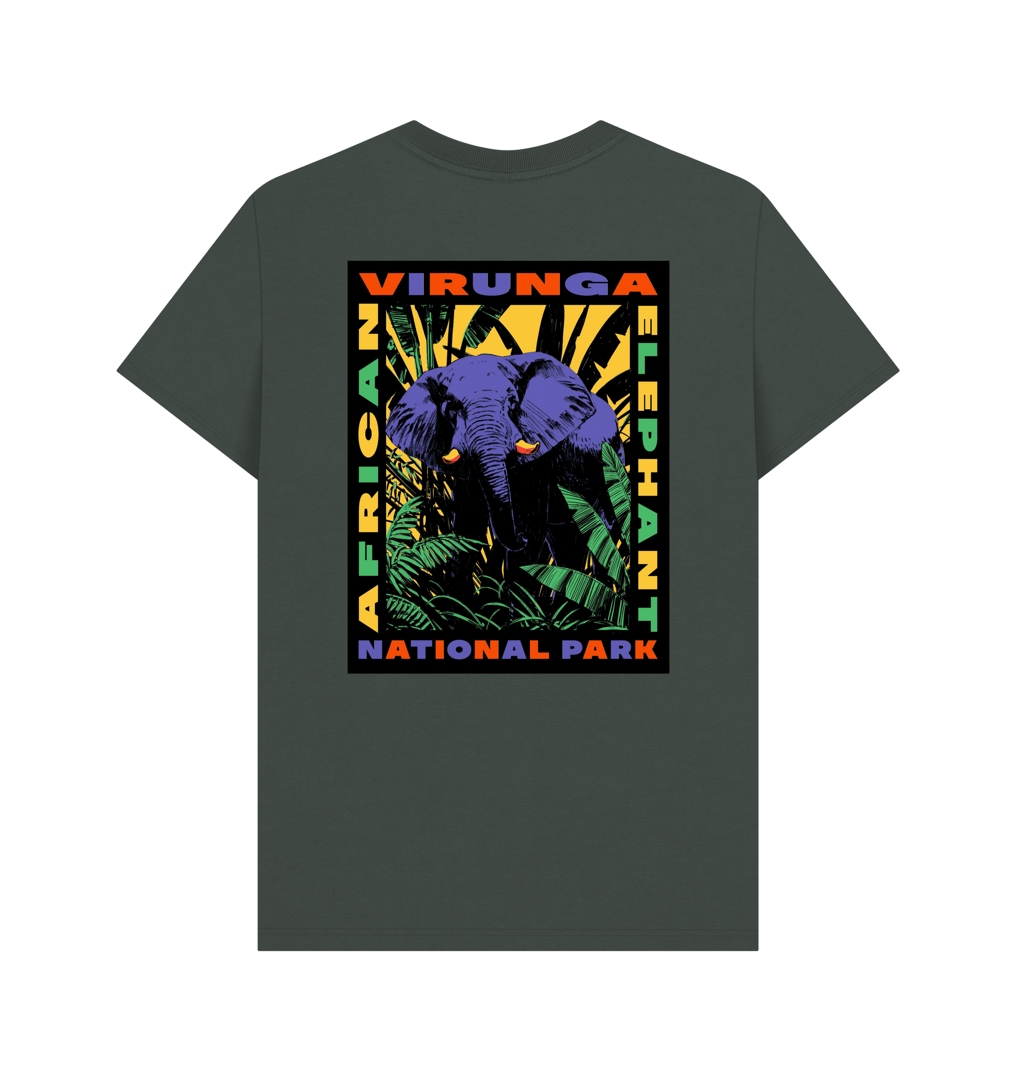 Dark Grey Printed T-shirt Back