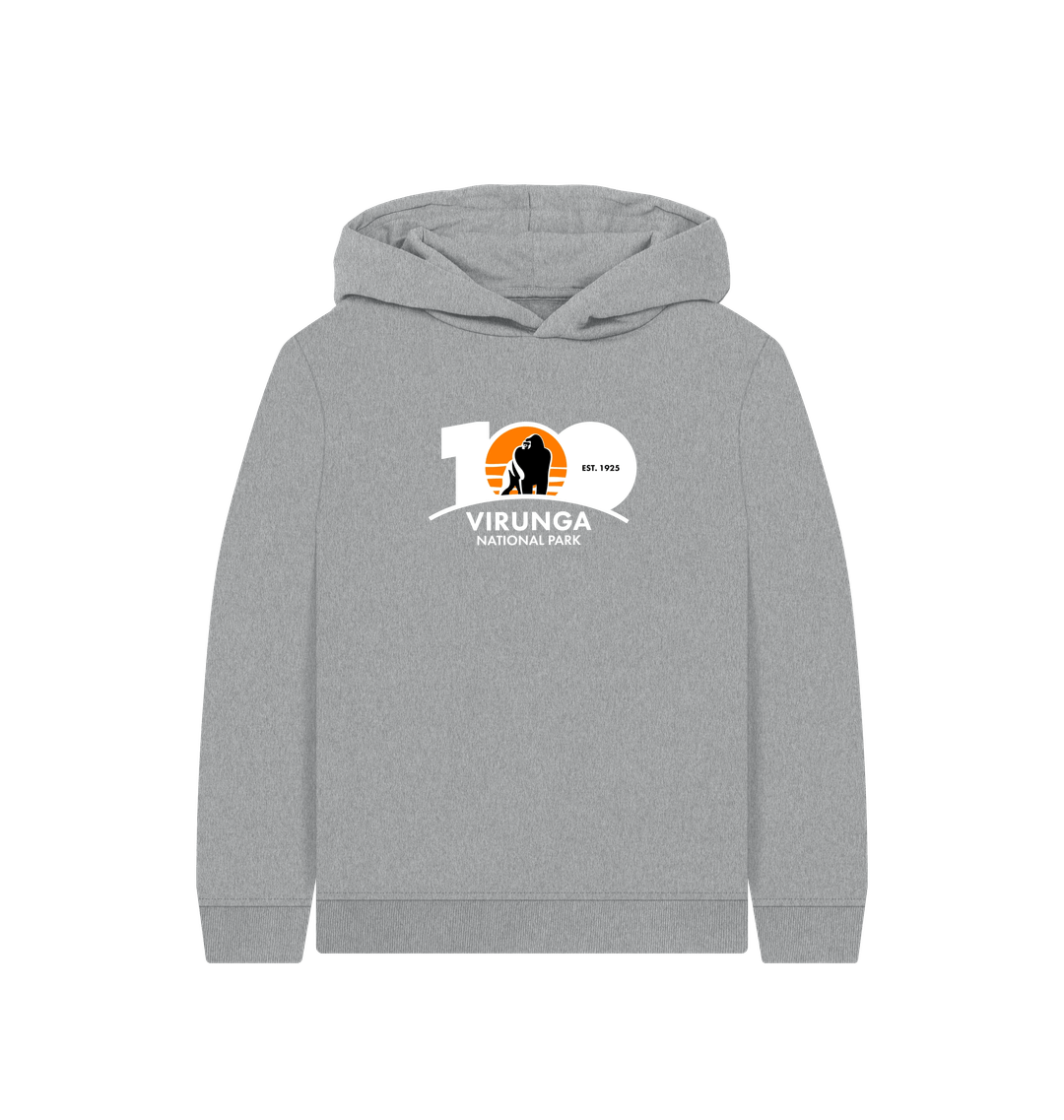 Athletic Grey Printed Kids Hoodie Front