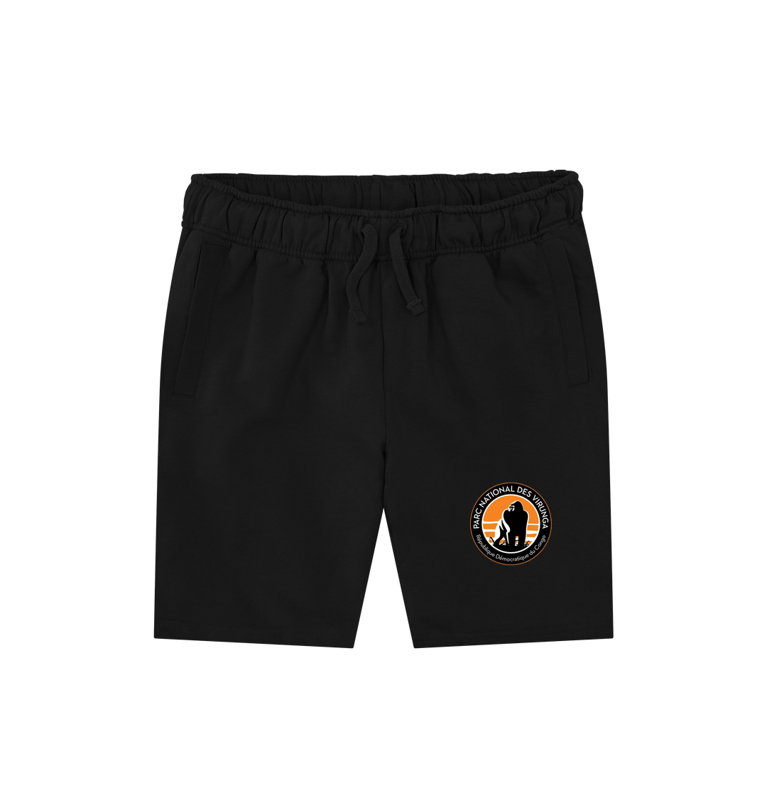Black Printed Mens Shorts Front