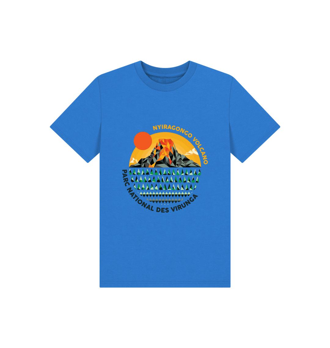 Bright Blue Nyiragongo Volcano Kids T-shirt