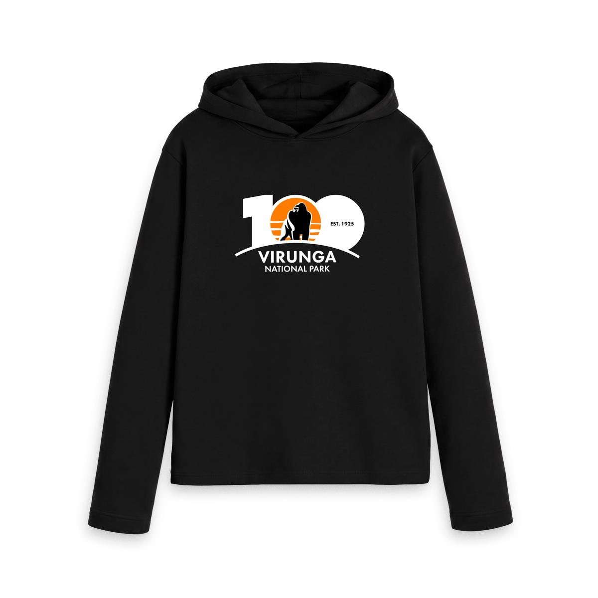 Black Printed Hoody Front