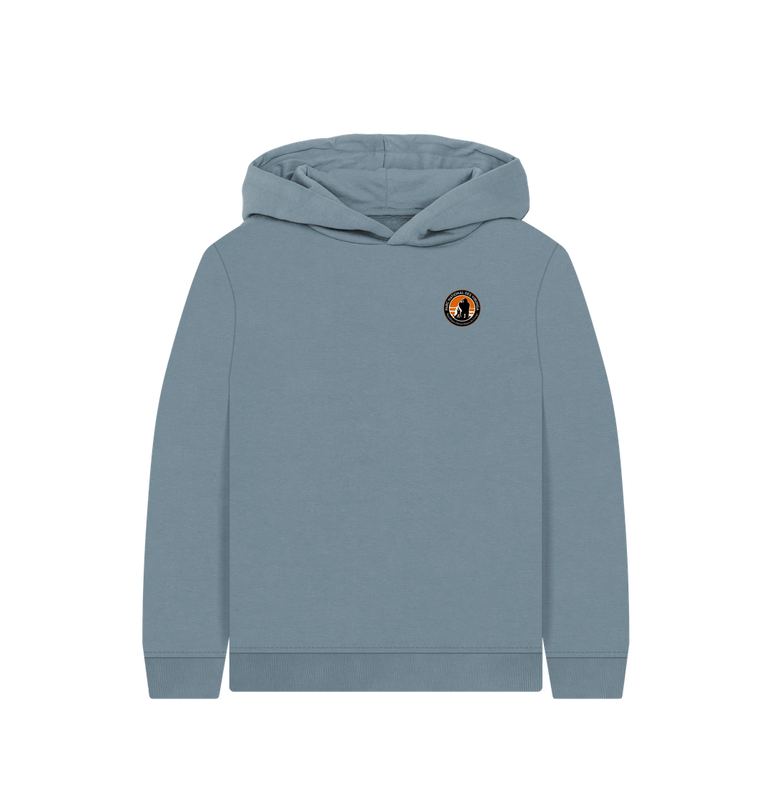 Stone Blue Virunga Pocket Logo Kids Hoodie