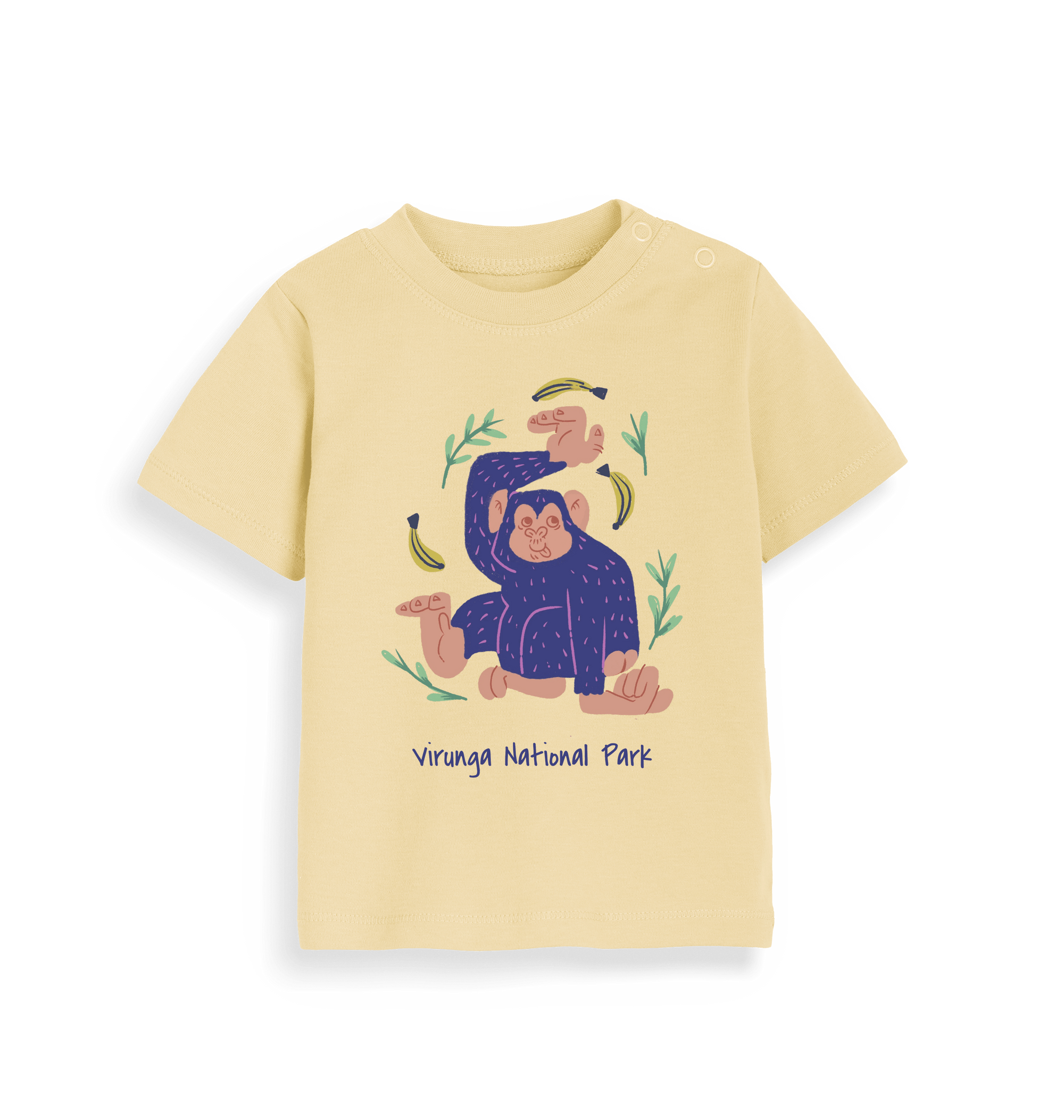 Soft Yellow Printed Kids T-Shirt Front