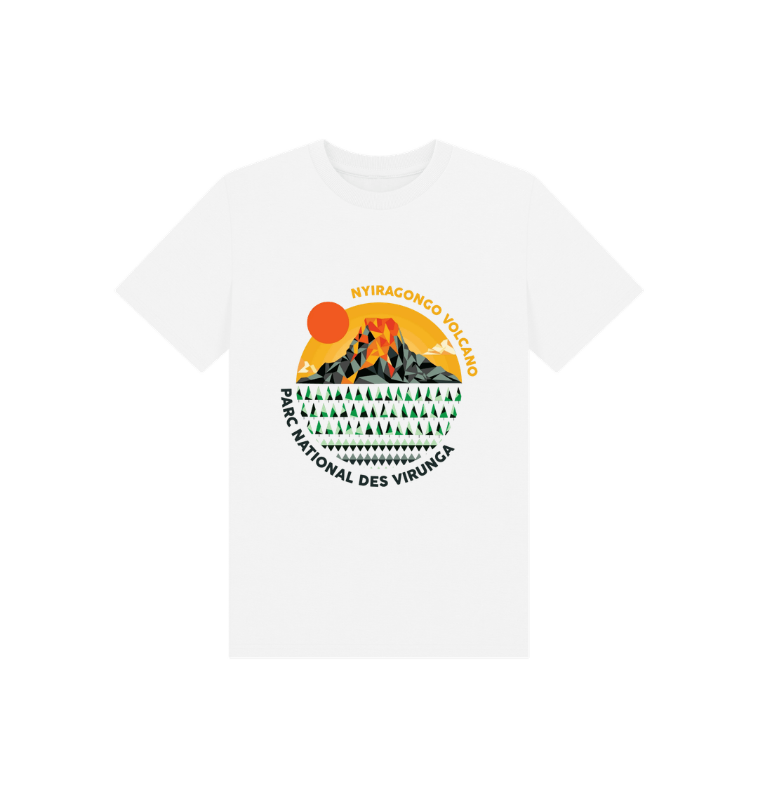 White Nyiragongo Volcano Kids T-shirt