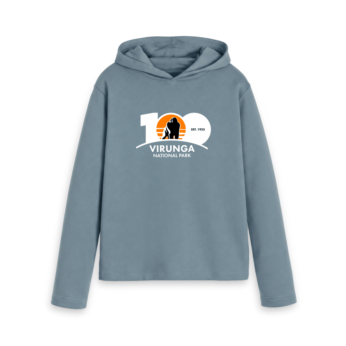 Stone Blue Printed Hoody Front