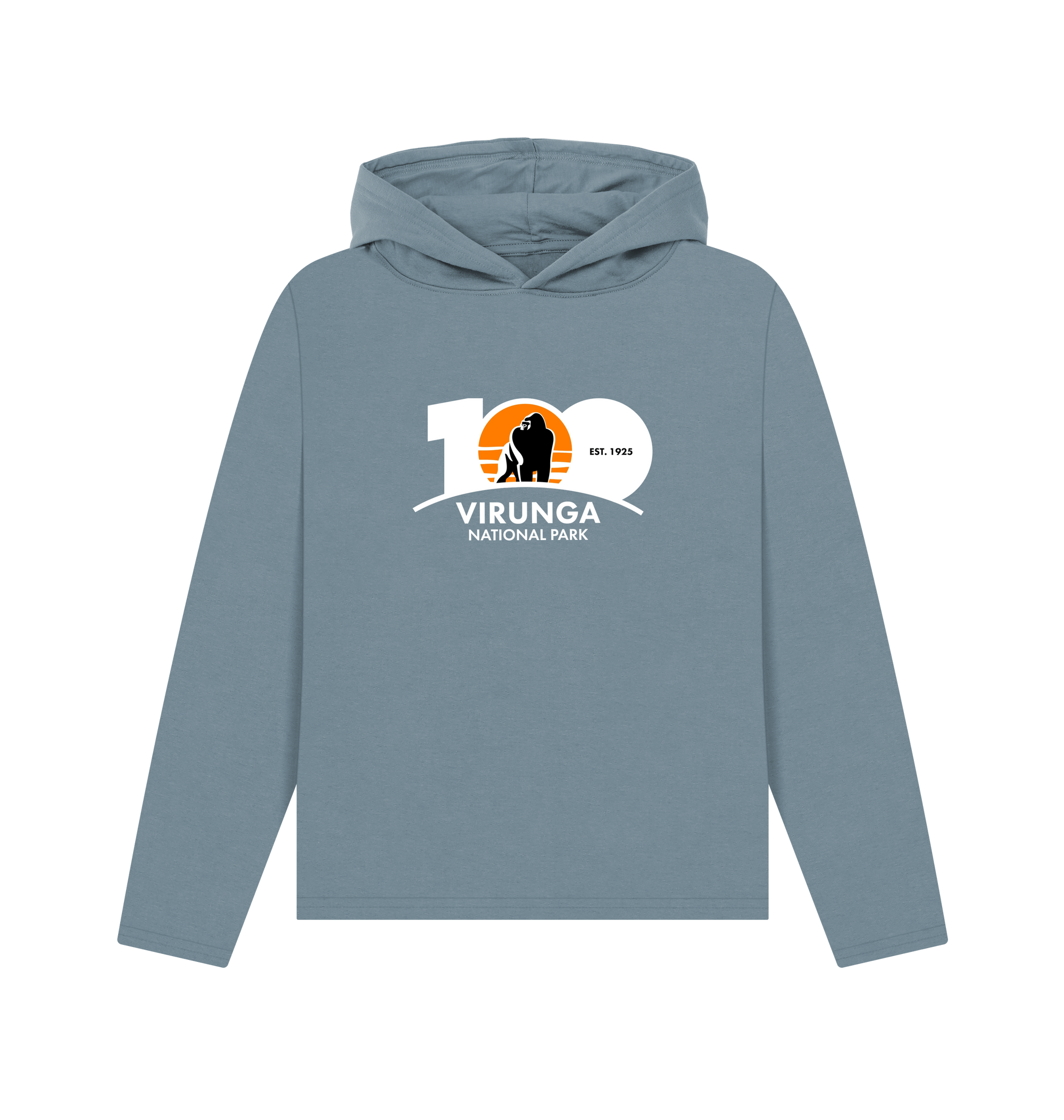 Stone Blue Printed Hoody Front