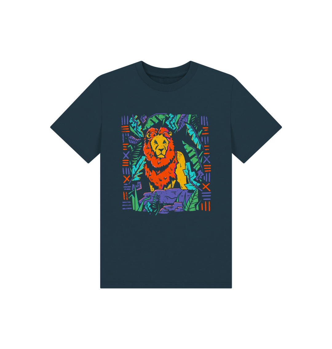 Denim Blue Lion Kids T-shirt