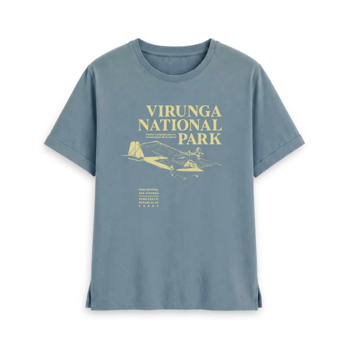 Stone Blue Printed T-shirt Front