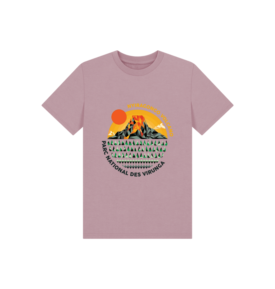 Mauve Nyiragongo Volcano Kids T-shirt