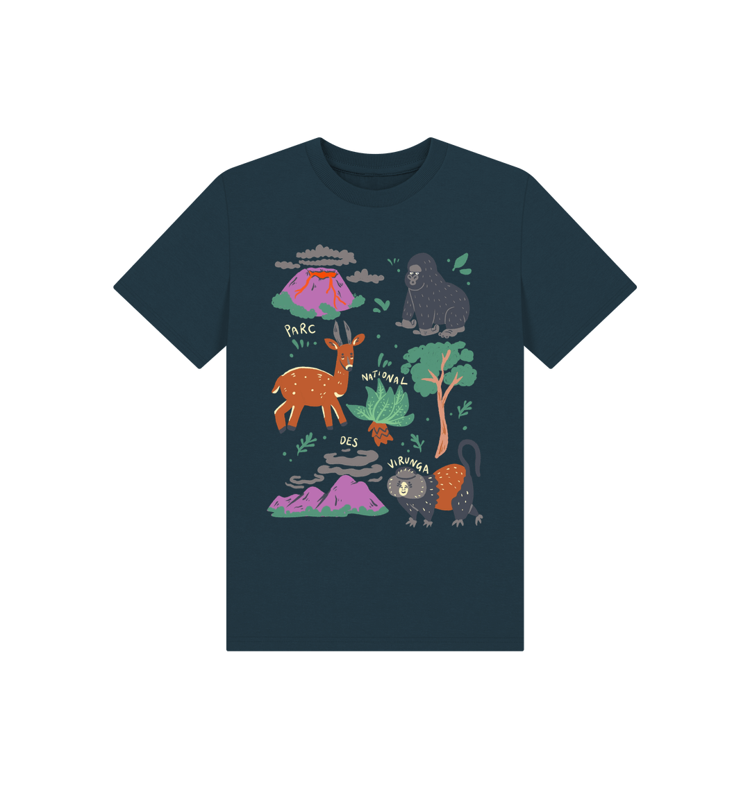 Denim Blue Mountain Wildlife Kids T-shirt