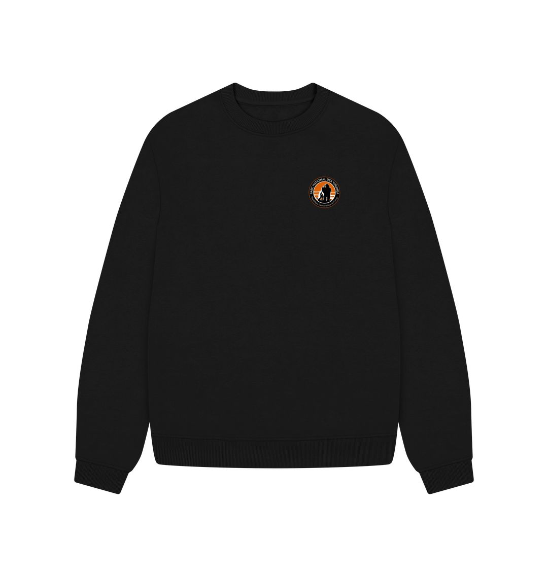 Black Virunga Pocket Logo Women's Oversize Jumper