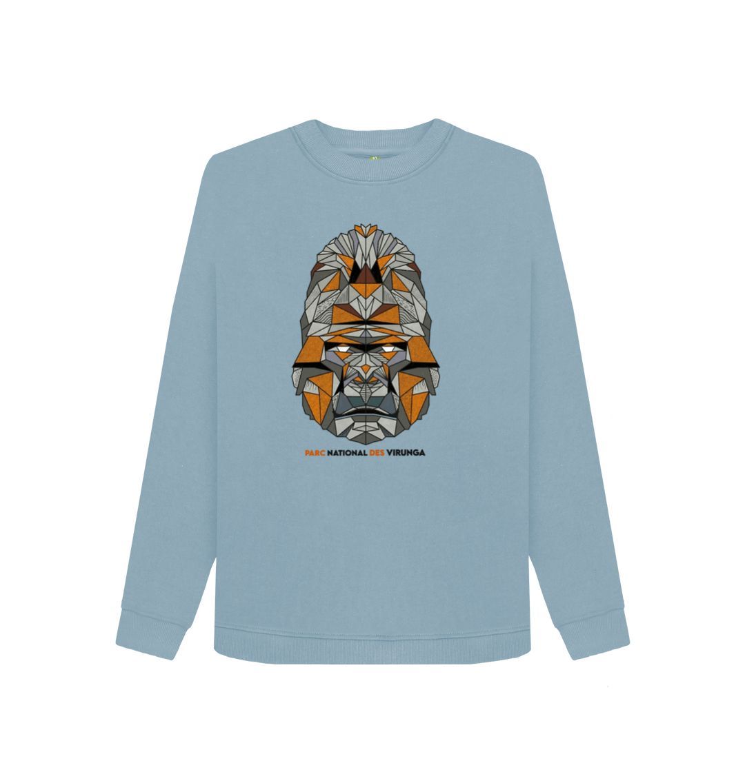 Stone Blue Women's Gorilla Face Sweater