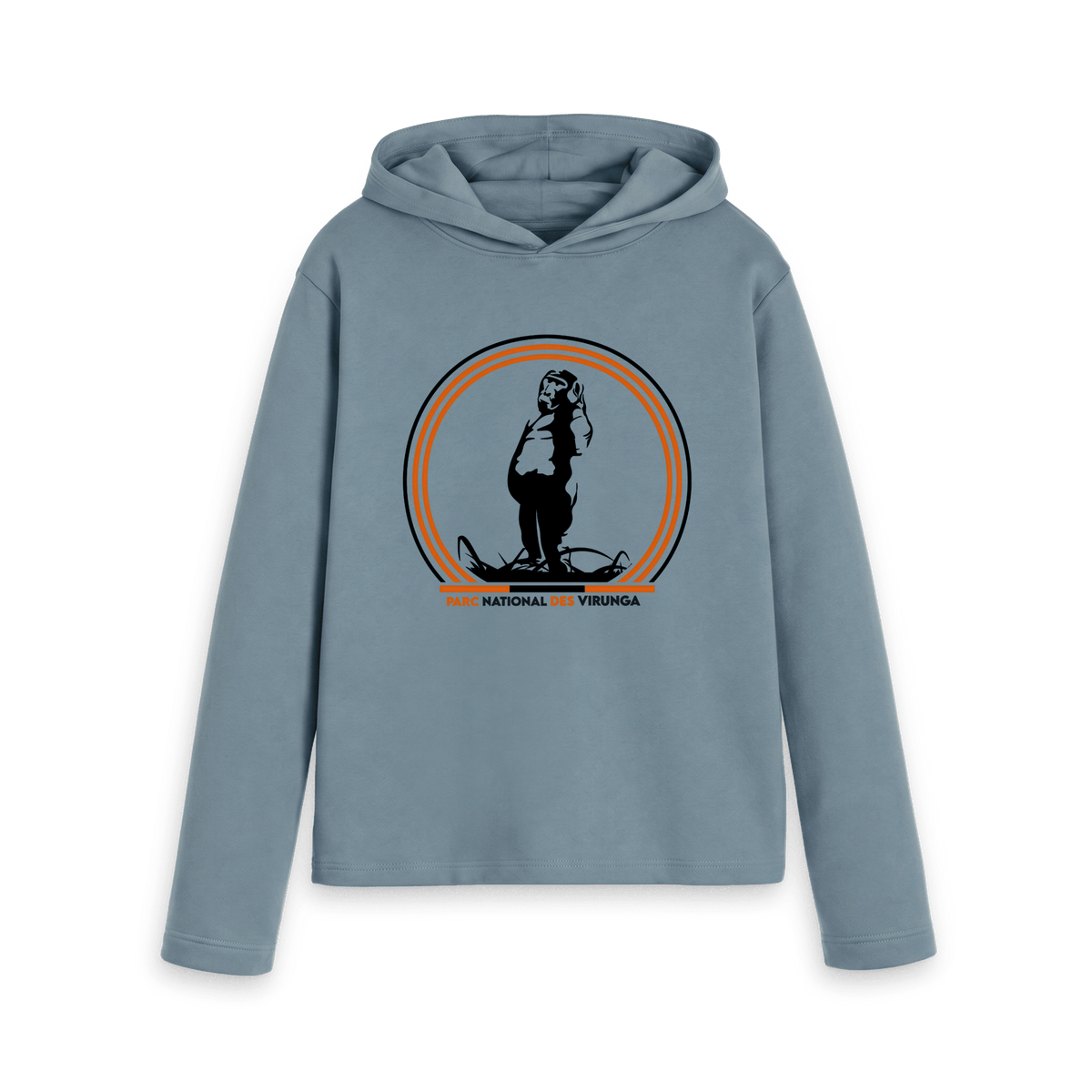 Stone Blue Printed Hoody Front