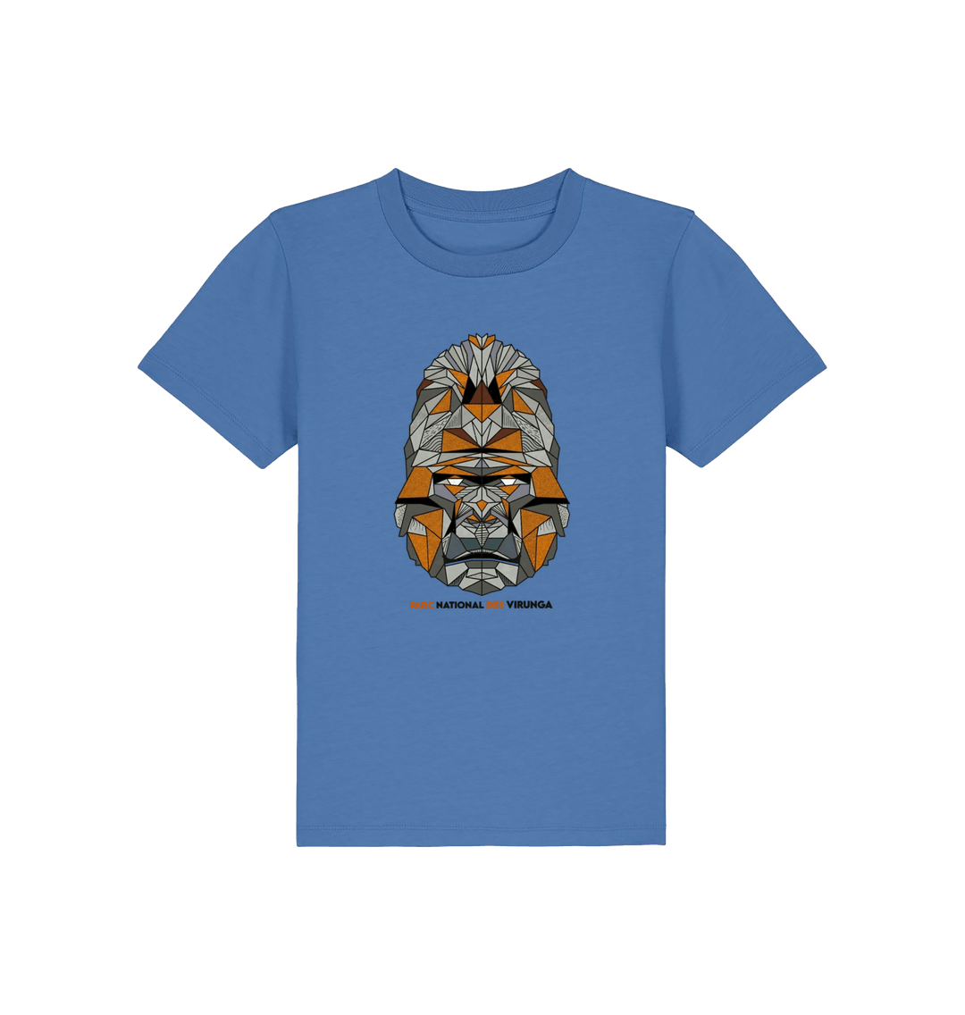 Bright Blue Gorilla Face Kids T-shirt