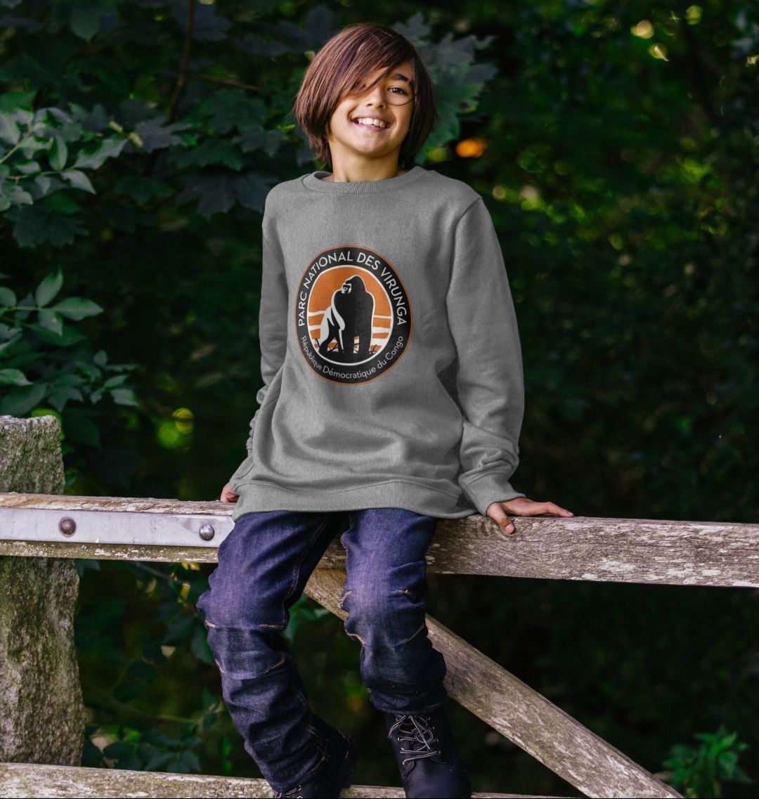 A Kid Wearing an Athletic Kid's Virunga Logo Jumper