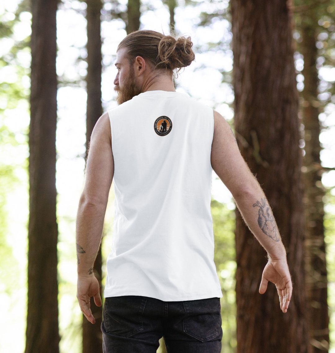 A man Wearing a White Virunga Pocket Logo Men's Vest