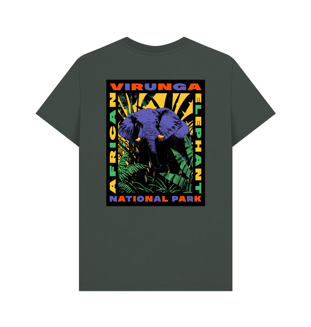 Back Dark Grey Retro Elephant Men's T-shirt