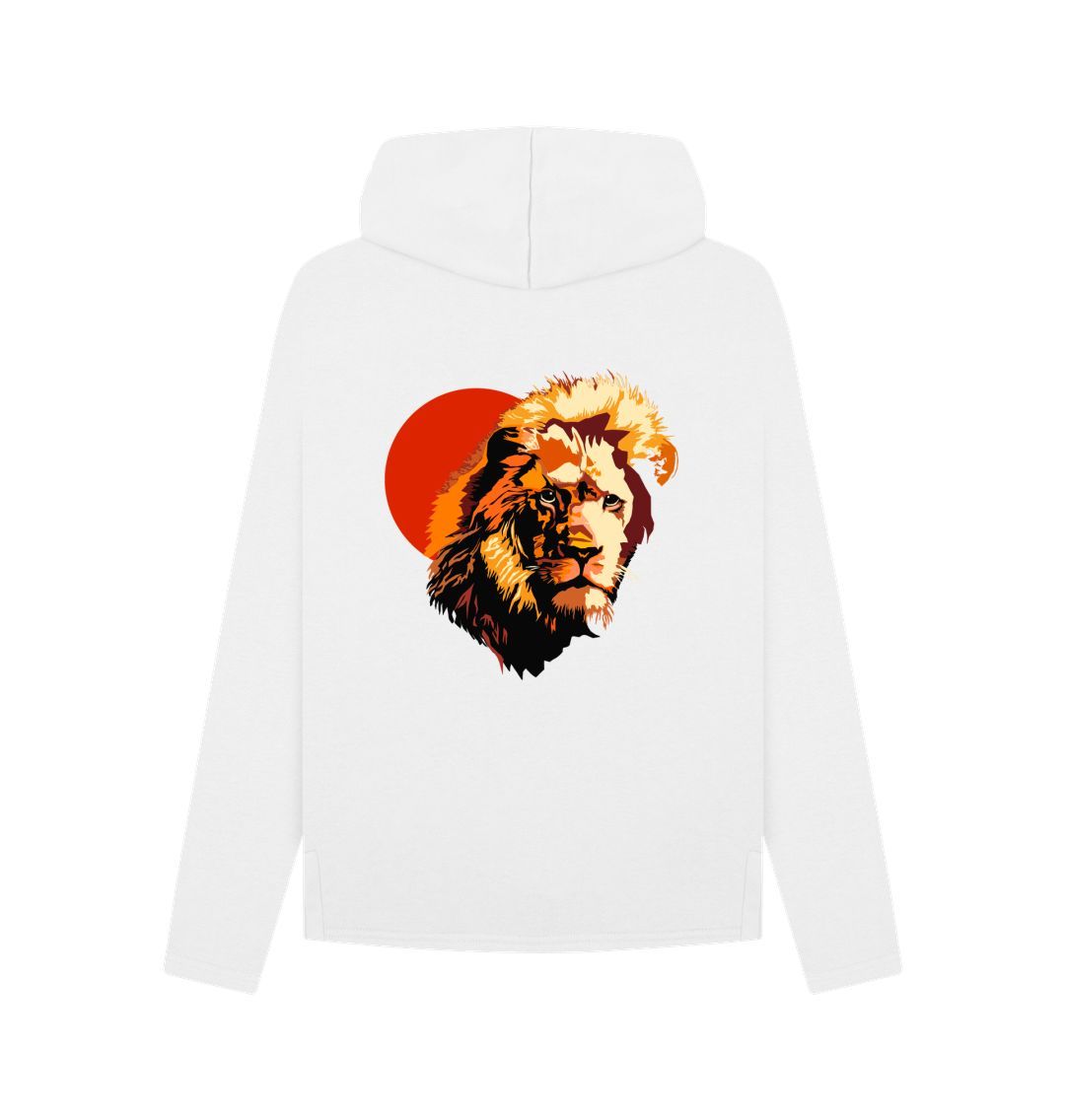 Back white Lion Women's Hoodie