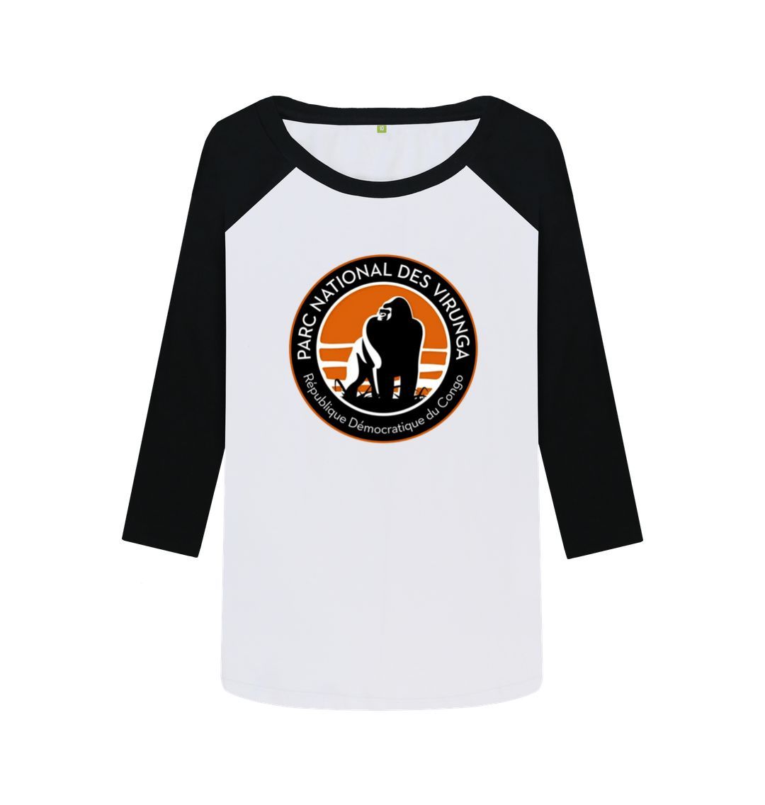 Black-White Virunga Logo Women's Longsleeves