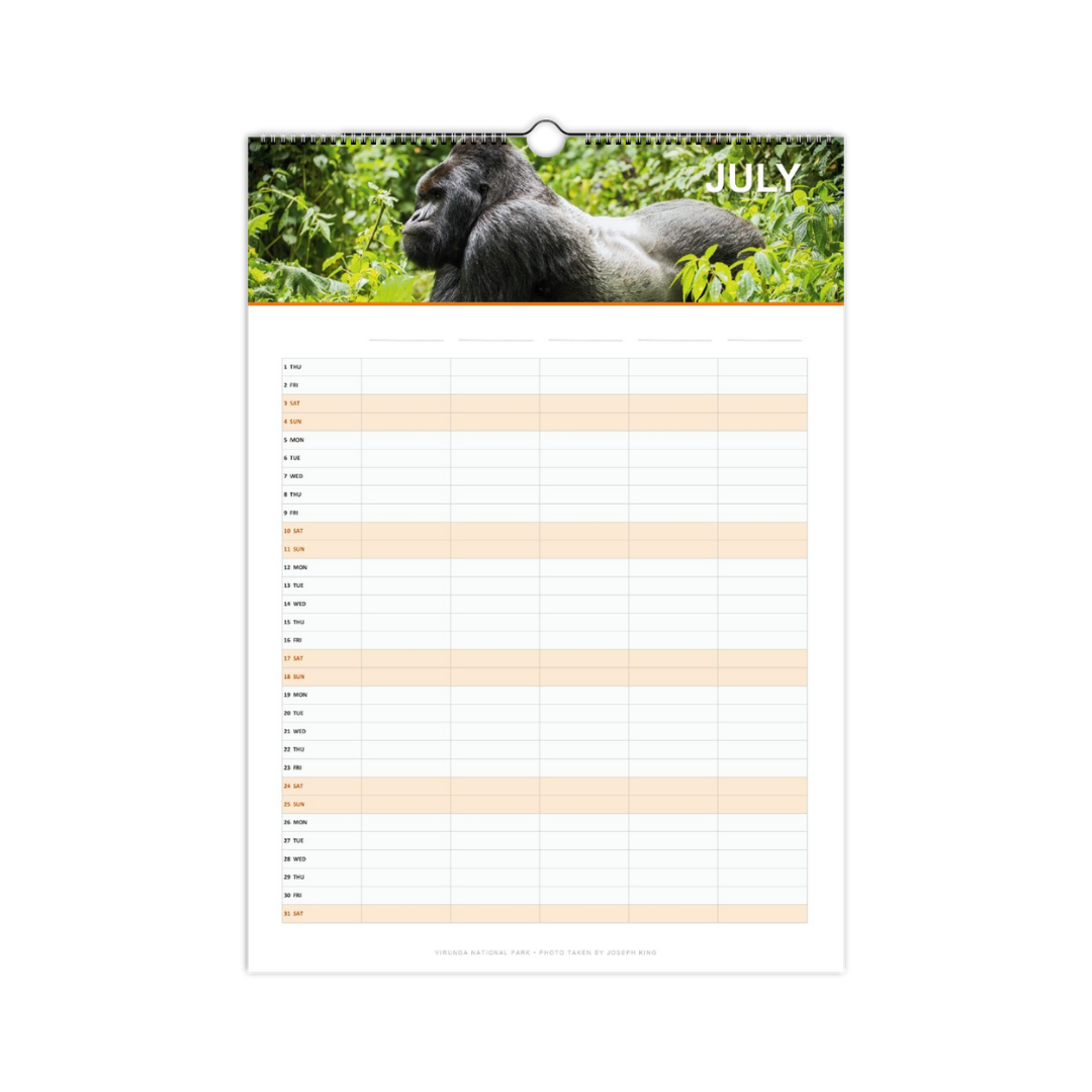 Gorilla Wall Calendar 2027