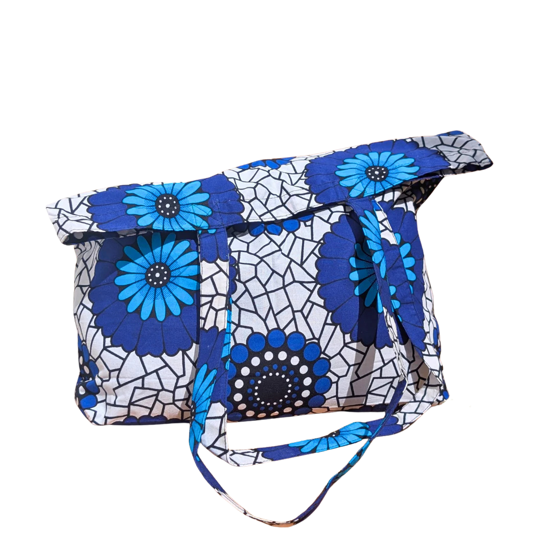 Kitenge Tote Bag - Blue & White