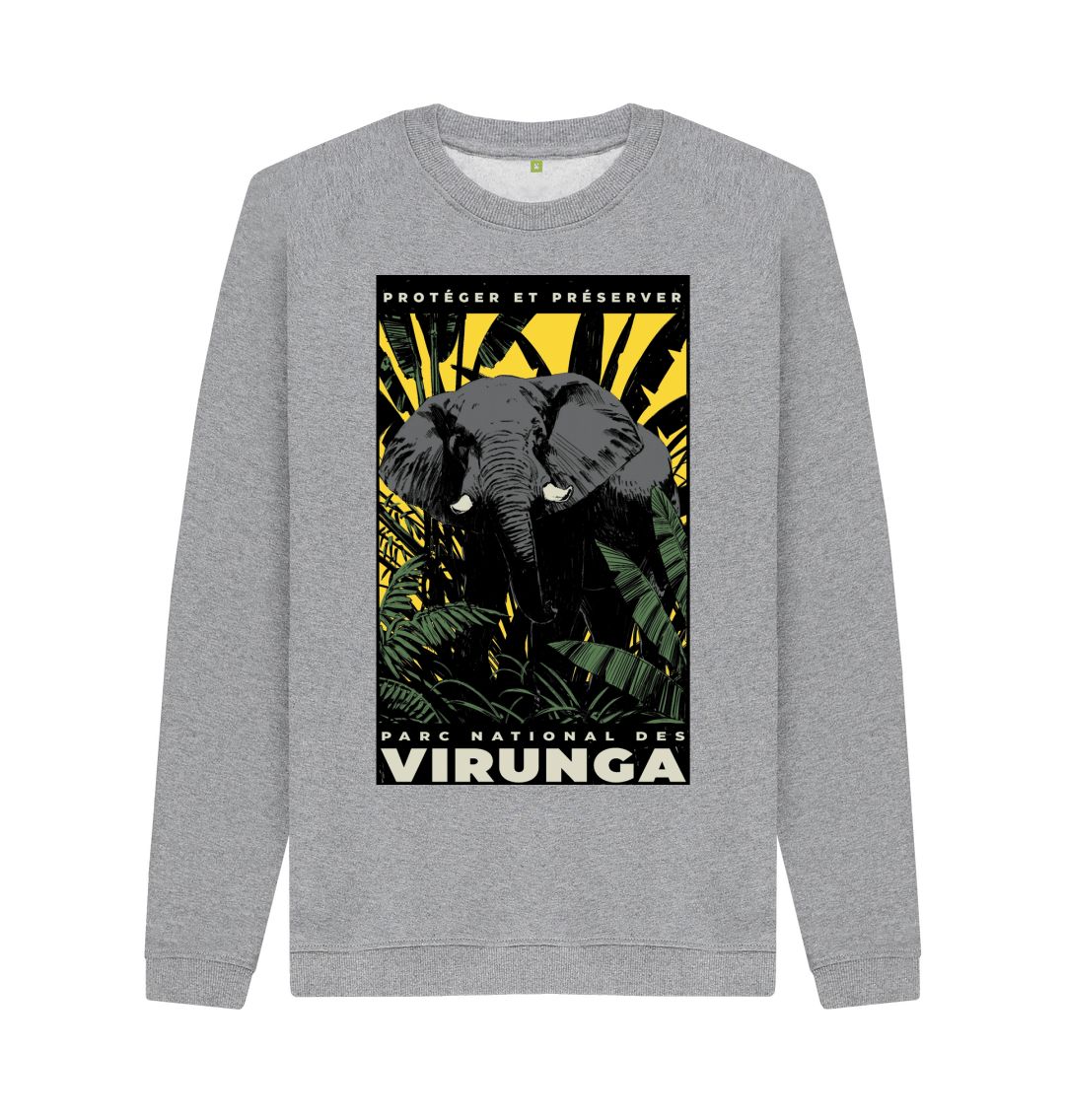 Light Heather African Elephant Yellow Print Men's Sweater