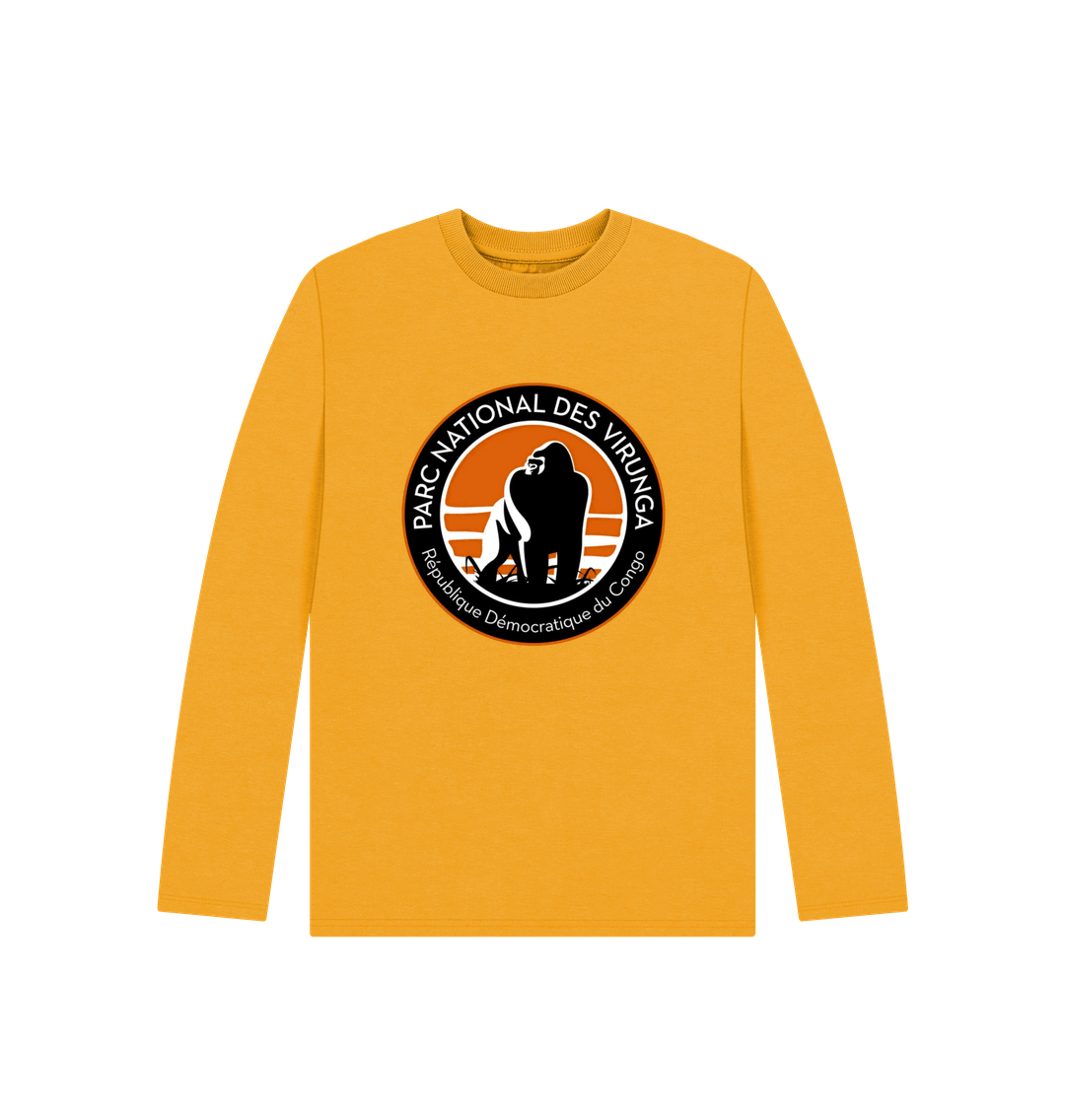 Mustard Virunga Logo Kids Long Sleeve
