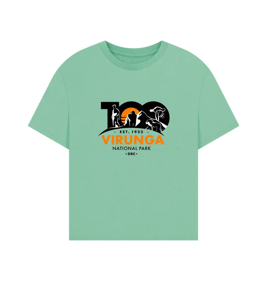 Light green t-shirt with Virunga National Park logo 