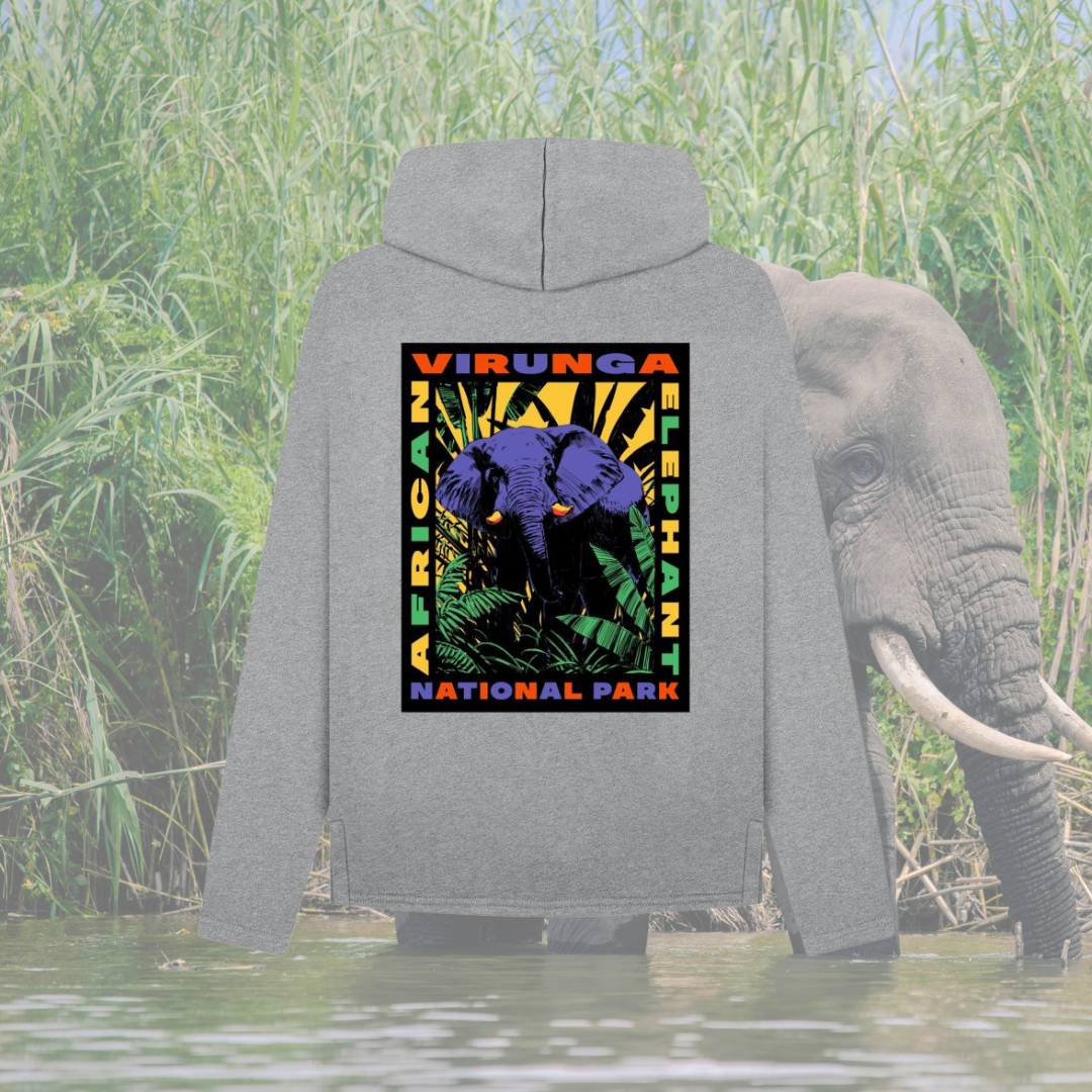 Retro elephant women back hoodie