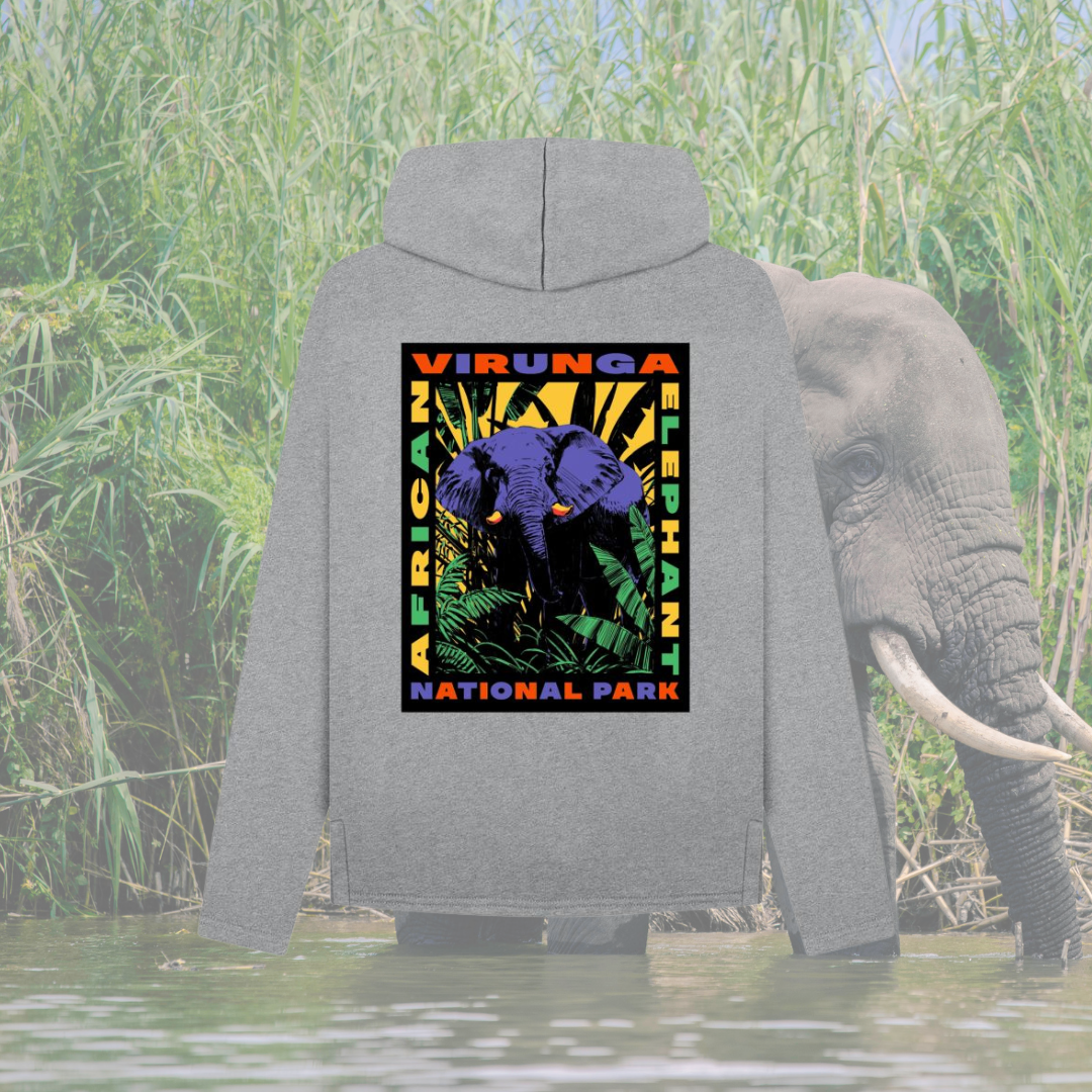 Sweat à capuche Femme Éléphant Rétro