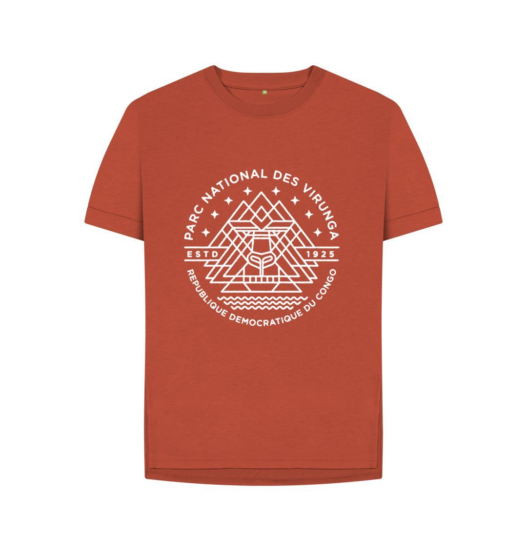 Rust Virunga Emblem Women's Relaxed Tee