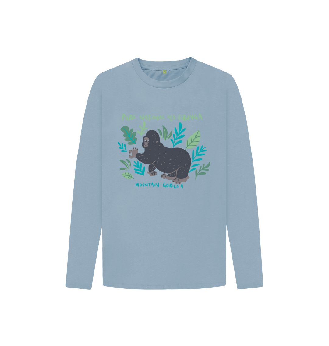 Stone Blue Gorilla Kids Long Sleeve