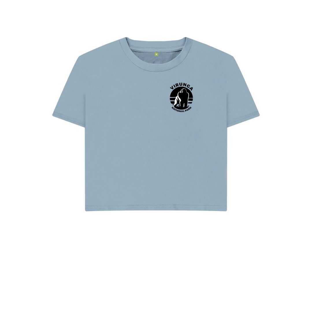 Stone Blue Gorilla Pocket Logo Women's Boxy Tee