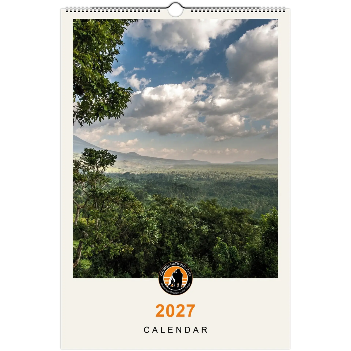 Calendrier mural 2027 du Parc National des Virunga